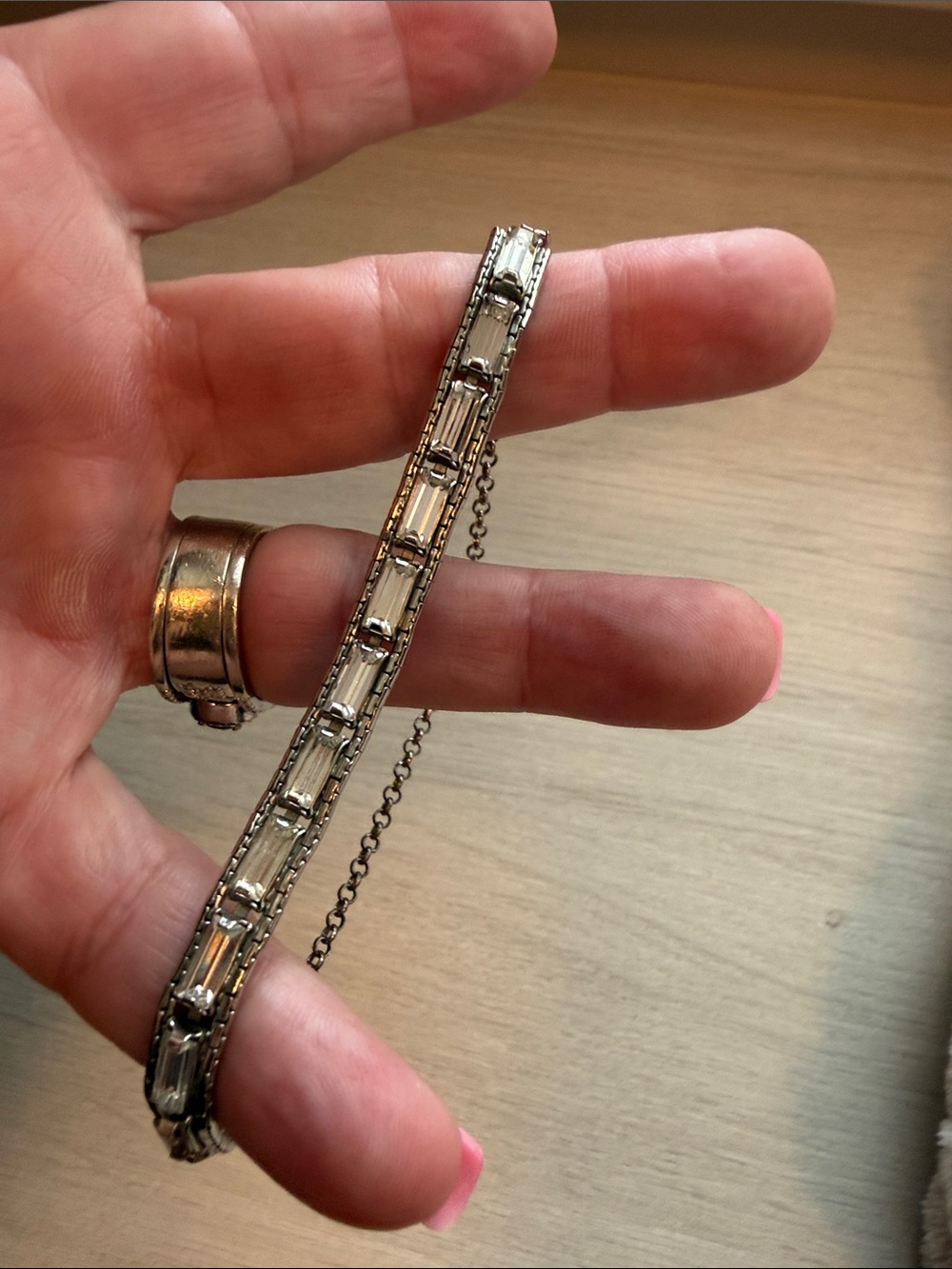 Loren Hope Silver-Tone Crystal Bar Brooch - Picture 3 of 4
